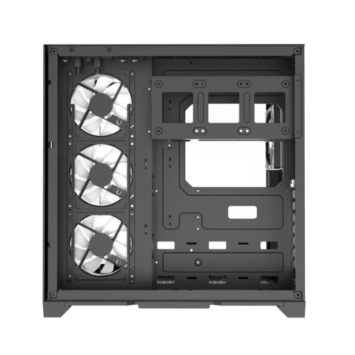 Cod. 311 Case GAMEMAX HYPE-A Black / ATX / 1*USB3.0, 2*USB2.0 / vidrios templados panorámico 270° / admite tarjetas NVIDIA Serie 4000 &amp; refri. líquida 360° / Incluye 4*Fans 120mm ARGB + Controlador V5.0 ARGB HUB-PWM + CR.