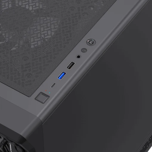 Cod. 354 Case GAMEMAX Starlight 2 AB / ATX / USB-C, USB3.0, USB2.0 / lat. vidrio templado y Fron. Diseño de panel acrílico transparente / Bloqueo interruptor de niños / admite refri. líquida 360° &amp; VGA 330mm / Incluye 6*Fans ARGB 120mm