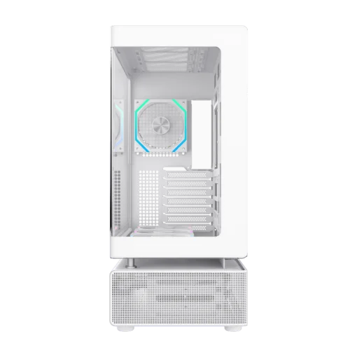 Cod. 319 Case GAMEMAX N80 WH / vidrio Curvo templado panor&aacute;mico / Dise&ntilde;o modular desmontable: / 1*USB3.0 + 1*Tipo-C Gen2 /&nbsp;audio HD / Montaje vertical de tarjeta GPU / Refrigeraci&oacute;n integral: cobertura de 270: 6*ventiladores 12mm. ARGB + HUB Fan PWM ARGB