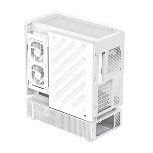 Cod. 319 Case GAMEMAX N80 WH / vidrio Curvo templado panor&aacute;mico / Dise&ntilde;o modular desmontable: / 1*USB3.0 + 1*Tipo-C Gen2 /&nbsp;audio HD / Montaje vertical de tarjeta GPU / Refrigeraci&oacute;n integral: cobertura de 270: 6*ventiladores 12mm. ARGB + HUB Fan PWM ARGB