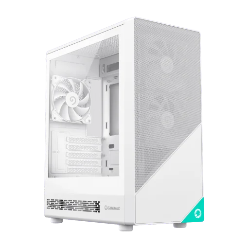 Cod. 326 Case GAMEMAX Focus MW / lateral vidrio templado, frontal Mesh ABS / 1*USB3.0 + 1*USB2.0 + 1*Tipo-C / Audio HD / Soporta enfriamiento liquido 240mm / Incluye: 3*ventiladores 120mm