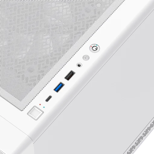 Cod. 326 Case GAMEMAX Focus MW / lateral vidrio templado, frontal Mesh ABS / 1*USB3.0 + 1*USB2.0 + 1*Tipo-C / Audio HD / Soporta enfriamiento liquido 240mm / Incluye: 3*ventiladores 120mm