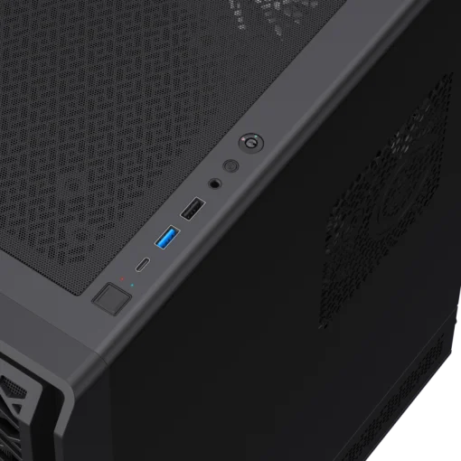 Cod. 351 Case GAMEMAX FORGE COC / M-ATX / USB-C, USB3.0, USB2.0 / lat. vidrio templado y fron. diseño parrila ABS / Bloqueo interruptor de niños / audio HD / COC 1*Turbo Fan P/MB / Incluye 4*Fans ARGB 120mm