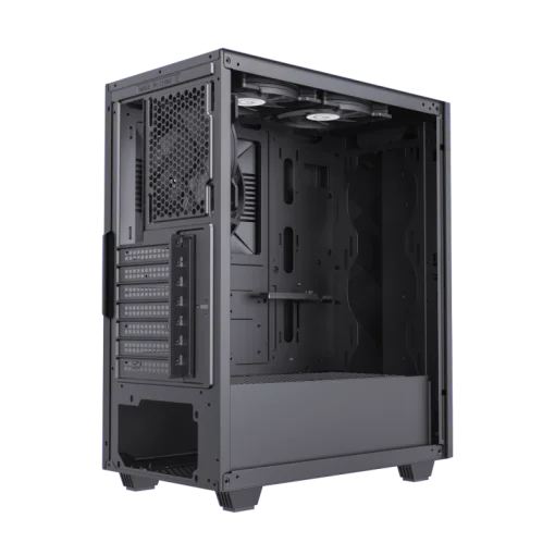 Cod. G:400 Case GAMEMAX Diamond CP BLACK / ATX / Panel frontal Efecto corte en diamante y tira LED ARGB / Diseño puerta deslizante / tapa lateral vidrio templado / USB3.0 + USB 2.0 / admite VGA 340mm / Incluye 4*Fans (1*Fan Turbo 14CM COC P/MB + 3*Fans 12