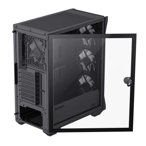 Cod. 399 Case GAMEMAX Brufen COC / E-ATX / Panel frontal Mesh corte en diamante / vidrio templado con bisagra lateral / 2*USB3.0, USB-C, USB2.0 / Incluye 5*Fans (1*Fan Turbo 14CM COC P/MB + 4 Fans 12CM ARGB + Controlador V5.0 PWM+ARGB hub + Control remoto