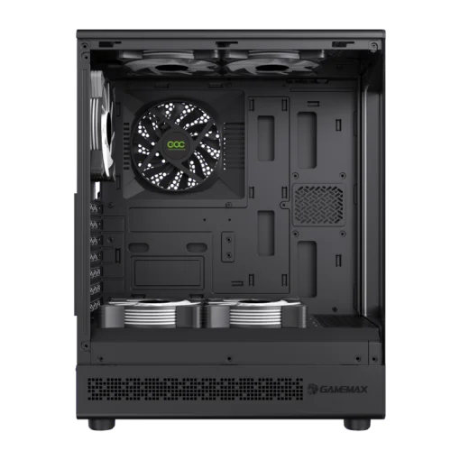 Cod. 349 Case GAMEMAX Vista COC AB / ATX / USB-C, USB3.0, USB2.0 / panorámica de 262° vidrio templado / Arquitectura de refrigeración y overclocking COC 1*Turbo Fan P/MB / Incluye 5*Fans 120mm ARGB