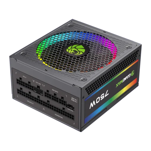 Cod. 165 Fuente de Poder GAMEMAX RGB-SMART 750 PRO (ATX3.1 PCIe5.1) BK / Full Modular / 750WATTS / Certificada 80+ Gold / Compatible ATX3.1 y PCIe5.1 (EPS 12V 2.92 P/ultima tarjetas RTX 40/50) / 14CM ARGB FAN (25 Modos de iluminaci&oacute;n) Aura SYNC ASUS, GIGA