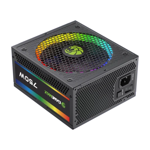 Cod. 165 Fuente de Poder GAMEMAX RGB-SMART 750 PRO (ATX3.1 PCIe5.1) BK / Full Modular / 750WATTS / Certificada 80+ Gold / Compatible ATX3.1 y PCIe5.1 (EPS 12V 2.92 P/ultima tarjetas RTX 40/50) / 14CM ARGB FAN (25 Modos de iluminaci&oacute;n) Aura SYNC ASUS, GIGA