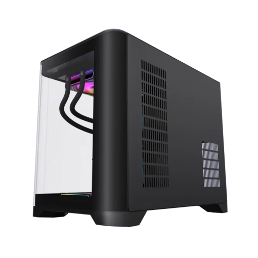 Cod. 346 Case GAMEMAX HYPE-M BK / M-ATX&nbsp;/ 1*USB3.0, 2*USB2.0 / vidrio templado curvo panor&aacute;mico /&nbsp;admite tarjetas NVIDIA Serie 4000 &amp; refri. l&iacute;quida 360&deg; / Incluye 3*Fans 120mm&nbsp;ARGB + Controlador PWM ARGB HUB