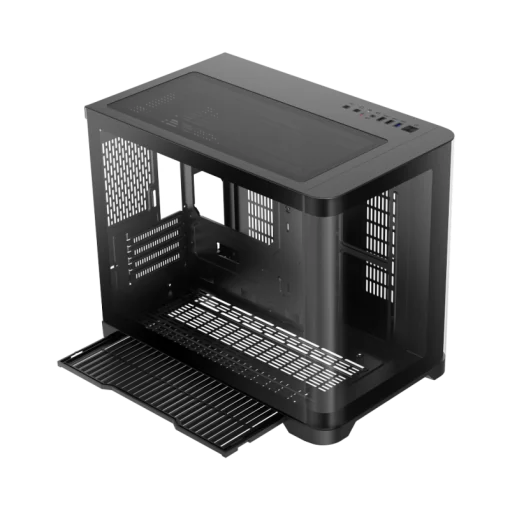 Cod. 346 Case GAMEMAX HYPE-M BK / M-ATX&nbsp;/ 1*USB3.0, 2*USB2.0 / vidrio templado curvo panor&aacute;mico /&nbsp;admite tarjetas NVIDIA Serie 4000 &amp; refri. l&iacute;quida 360&deg; / Incluye 3*Fans 120mm&nbsp;ARGB + Controlador PWM ARGB HUB