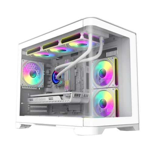 Cod. 347 Case GAMEMAX HYPE-M WH / M-ATX&nbsp;/ 1*USB3.0, 2*USB2.0 / vidrio templado curvo panor&aacute;mico /&nbsp;admite tarjetas NVIDIA Serie 4000 &amp; refri. l&iacute;quida 360&deg; / Incluye 3*Fans 120mm&nbsp;ARGB + Controlador PWM ARGB HUB