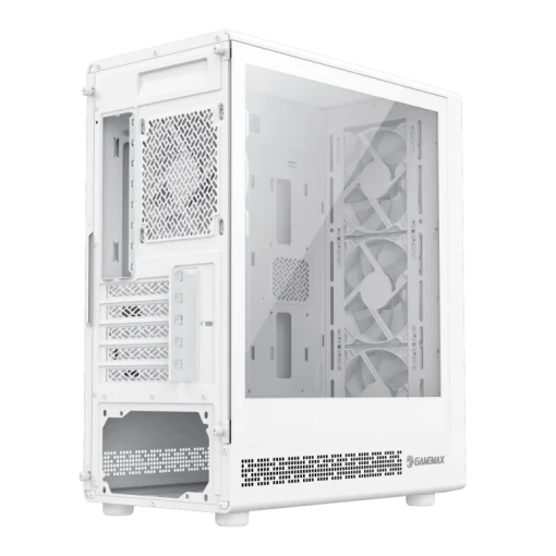 Cod. G:395 Case GAMEMAX Storm 2 MW / M-ATX / USB-C, USB3.0 / lat. vidrio templado, Diseño Frontal panel Mesh ABS / Bloqueo interruptor de niños / admite VGA 330mm / Incluye 4*Fans ARGB 120mm