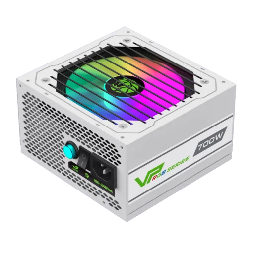 Cod. 145 Fuente de Poder GAMEMAX VP-700-M-RGB WH&nbsp;/ Semi-Modular / Certificado 80 Plus Bronze / 700Watts / 12CM Ventilador RGB / ATX P/PC