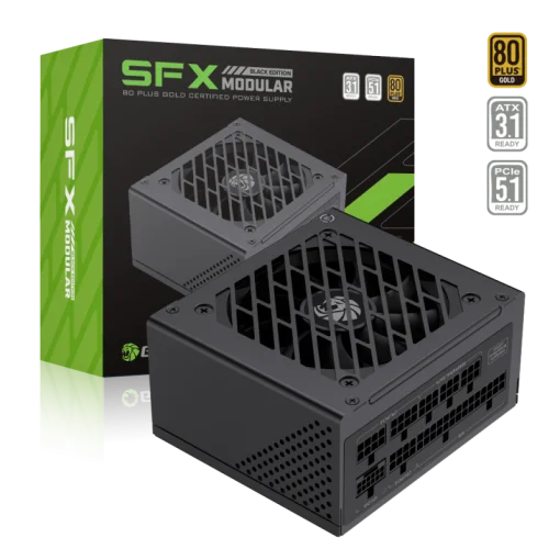 Cod. 163 Fuente de Poder SFX GAMEMAX GS-750G BK / Modular / 750WATTS / Certificada 80+ Gold / Compatible ATX3.1, PCIe5.1 (12V 3.42 tarjetas Serie 40)