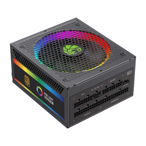Cod. 165 Fuente de Poder GAMEMAX RGB-SMART 750 PRO (ATX3.1 PCIe5.1) BK / Full Modular / 750WATTS / Certificada 80+ Gold / Compatible ATX3.1 y PCIe5.1 (EPS 12V 2.92 P/ultima tarjetas RTX 40/50) / 14CM ARGB FAN (25 Modos de iluminaci&oacute;n) Aura SYNC ASUS, GIGA