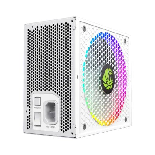 Cod. 159 Fuente de Poder GAMEMAX RGB-850 PRO WH / Modular / 850WATTS / Certificada 80 + Gold / 14CM ARGB FAN /sincronizaci&oacute;n con placas base RGB compatibles de ASUS, GIGABYTE, MSI y ASRock