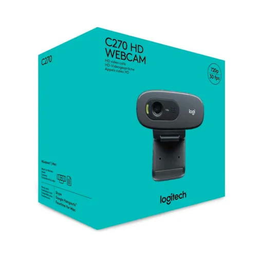 Cod. 050 Cámara web LOGITECH C270 HD 720p / micrófono Incorporado / video llamada y grabación / Clip universal / USB, Plug &amp; Play