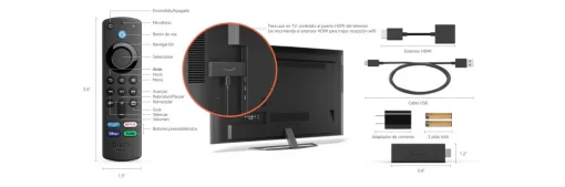 Cod. T:803 Fire TV Stick 4K / Control remoto por voz Alexa / Compatible con 4K Ultra HD, HDR / 1.5gb Ram / 8gb Rom / CPU 1.7GHz, GPU 650mhz / audio dolby atmos