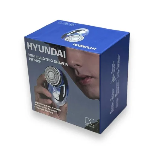 Cod. 1044 Mini Afeitadora Hyundai PHT-051 BK / 2W / 3D / Bat. 220 mAh / USB-C / Carga 1H, Uso 30 min. / peso 60g / pantalla indicador de carga